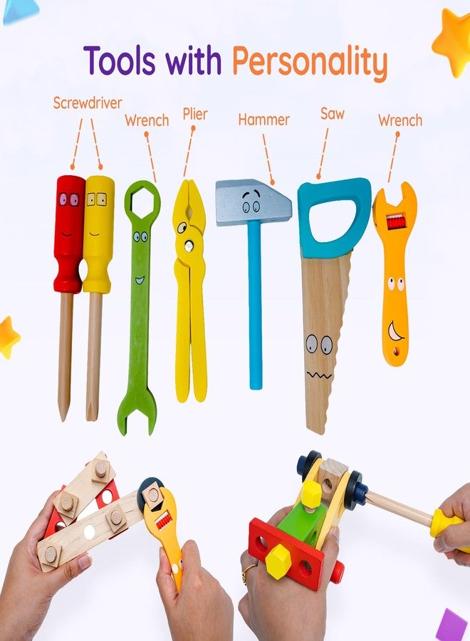 Tinker Box TinkerBox Wooden My First Tool Kit with Storage Box | Toys for Kids 6-10 Year Old Boys and Girls | Premium 34-Piece Pretend Play Set | Realistic Tools for Learning, Education & Skill Develpoment - Image 3